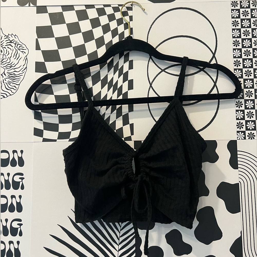 🖤H&M Black Cutout Ribbed S Top